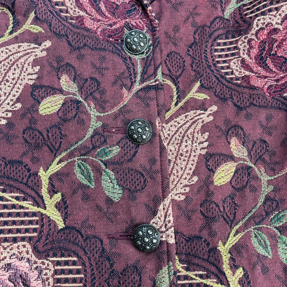 Cabi Jacobean Floral Tapestry Brocade Coat Women's‎ sz 8 Mulberry Guinevere 749